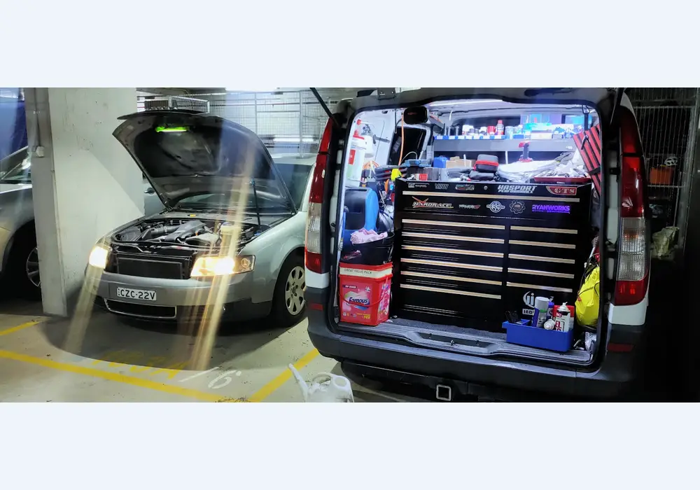 Mobile mechanic Ryan works mobile mechanic